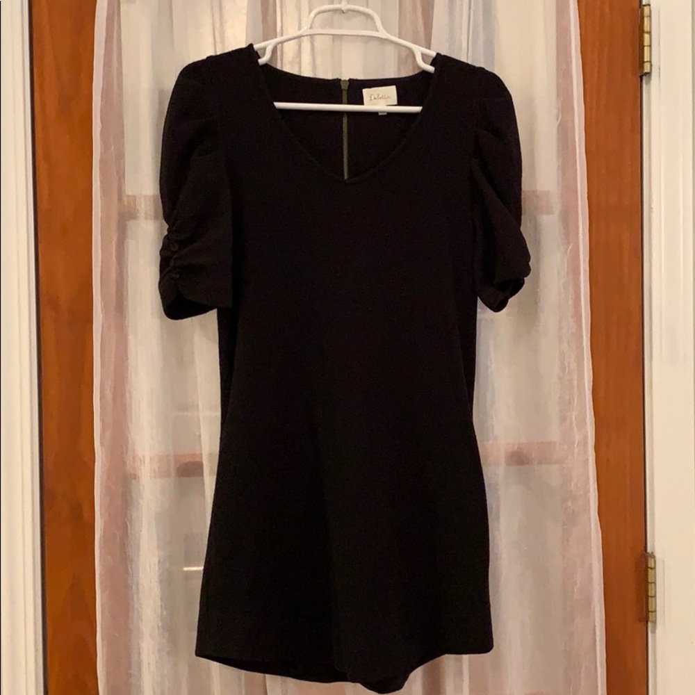 Black sleeved dress from Anthropologie